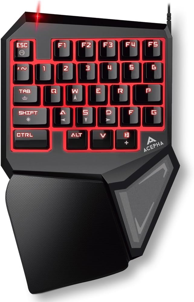 T9 Pro Gaming Keypad Gameboard with Programmable Keys 7 Color LED Backlit, 16-Keys Rollover, Key Layout and Anti-Fatigue Wrist-pad