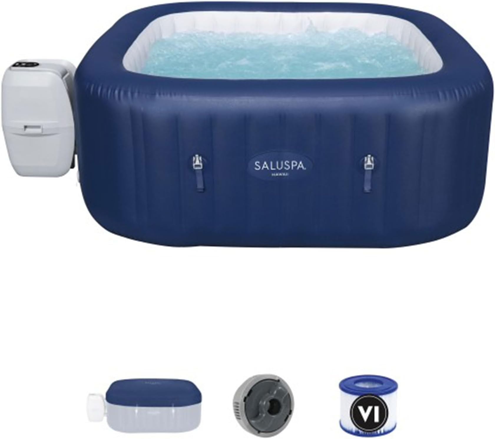 Bestway SaluSpa Hawaii 4 Person Smart AirJet Inflatable Hot Tub Spa with 140 Jets and App Control
