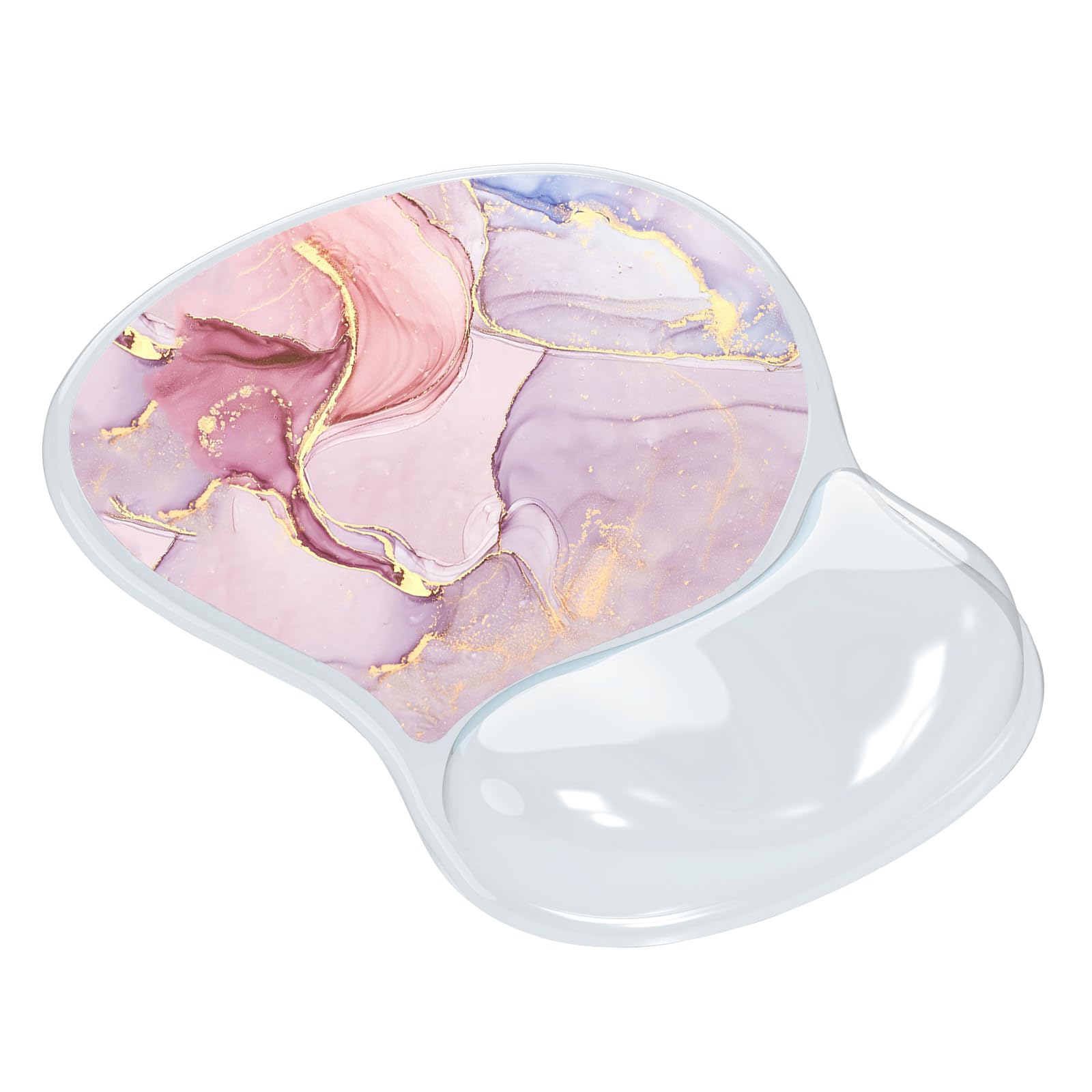 Ergonomisches Mauspad mit Gelkissen,Mousepad mit Handauflage,Rutschfester Basis Mausmatte mit Handgelenkpolster Handauflage für Computer Laptop (Marmor)