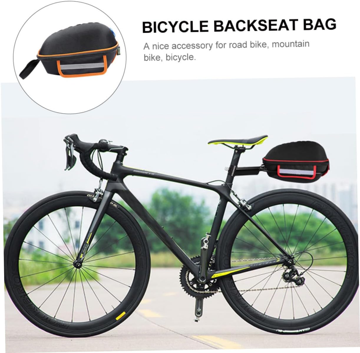 1pc Large Capacity Bike Tail Bag Quick-release Rear Storage Pouch Shell Riding Equipment Reflective Straps for Cycling Accessories and Outdoor Adventures