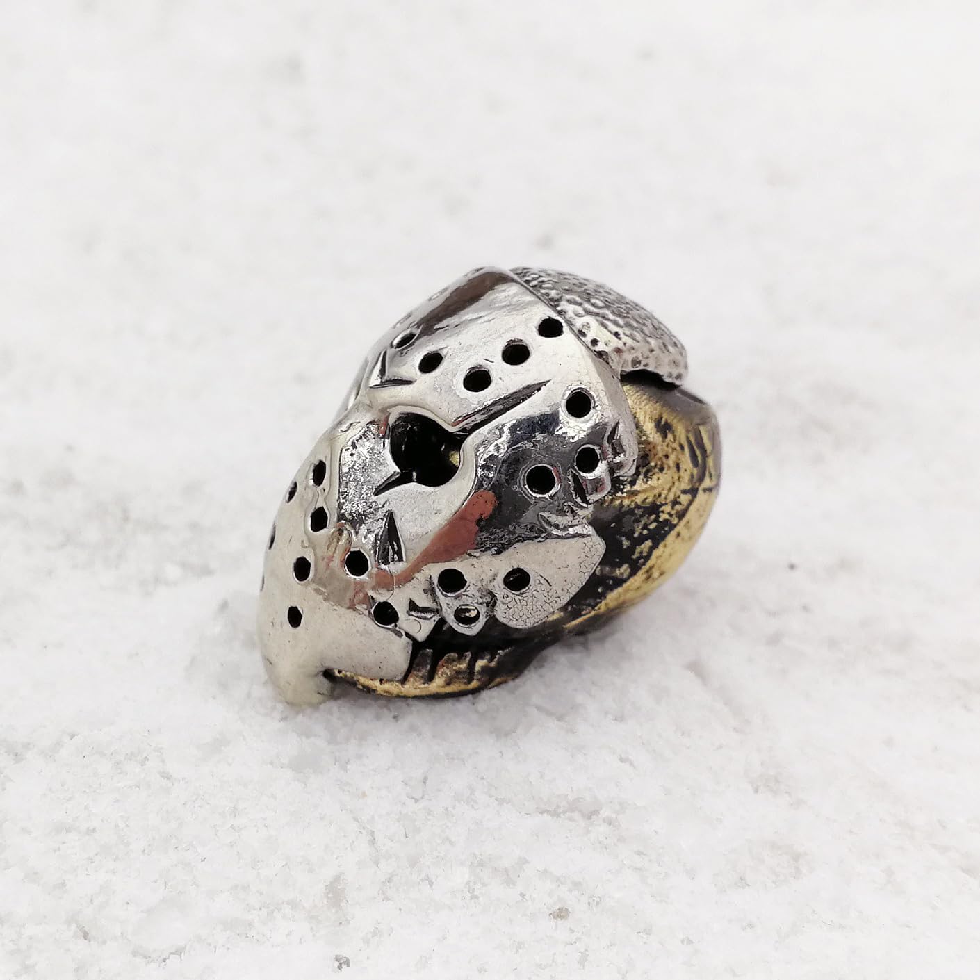 СooB EDC Paracord Bead, Knife Lanyard Bead, Beard Bead Jason Voorhees Skull. Metal Hand-Casted Paracord Beads Charms for Paracord Knives Lanyards 1Pcs/Lot