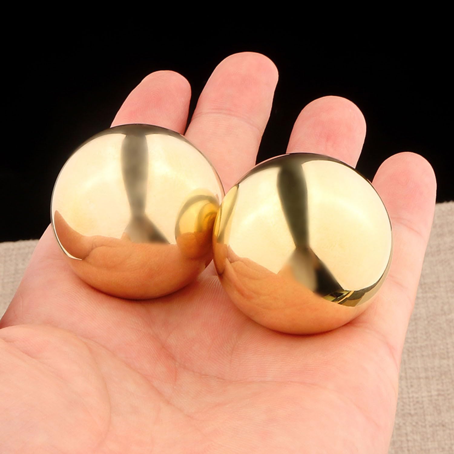 BBAUER palline massaggio pallina antistress palline cinesi 2Pcs Palla per Esercizi in Ottone Palline per Esercizi per Mano Palline Baoding Cinesi Palline per Mano in Metallo