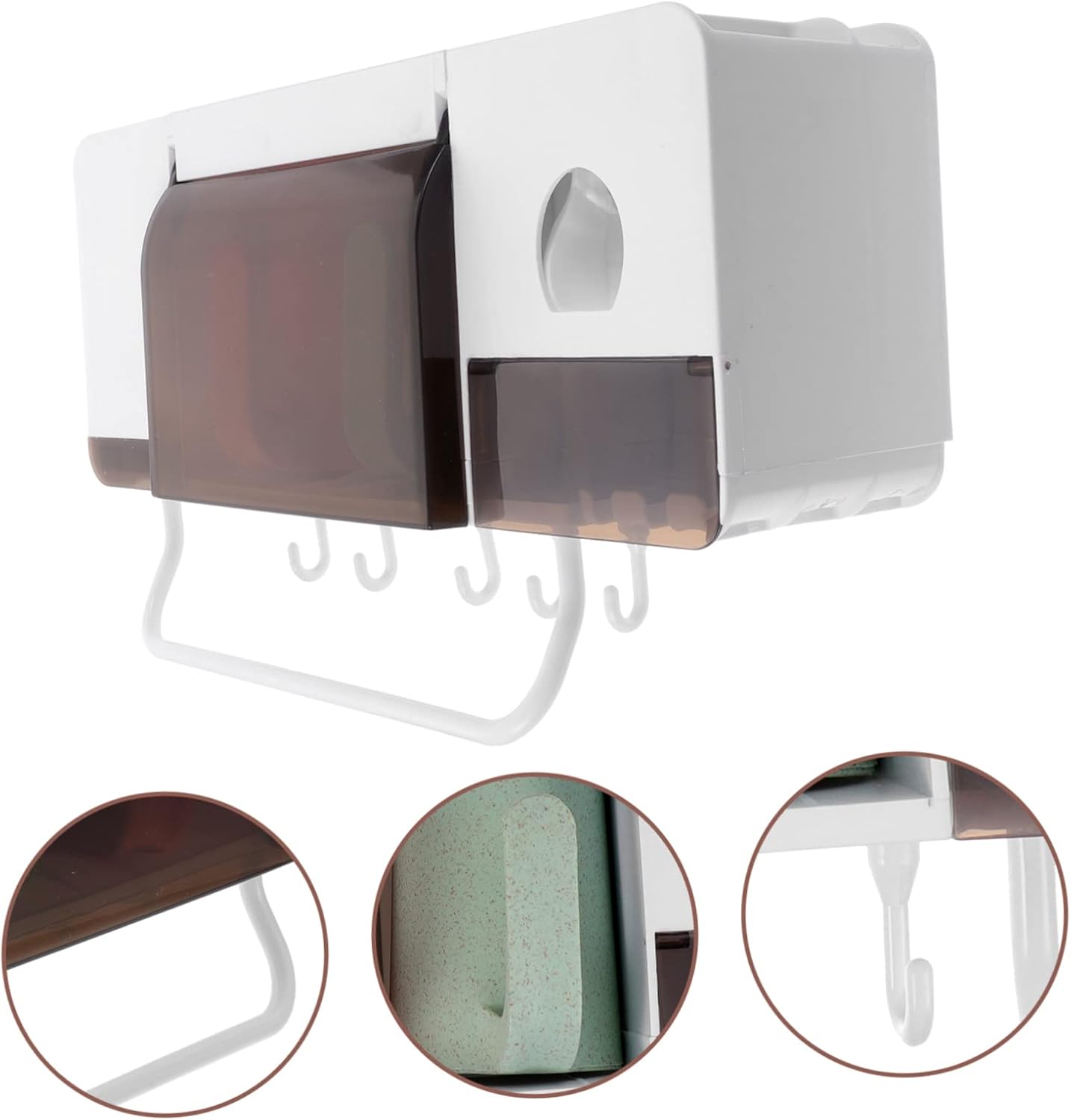 PRETYZOOM Multifunctional Bathroom Organizer -Mounted Toothbrush Holder for Boys and Girls and Adults Easy to Clean Sturdy Storage for Electric Toothbrushes and Cups Space-Saving Design