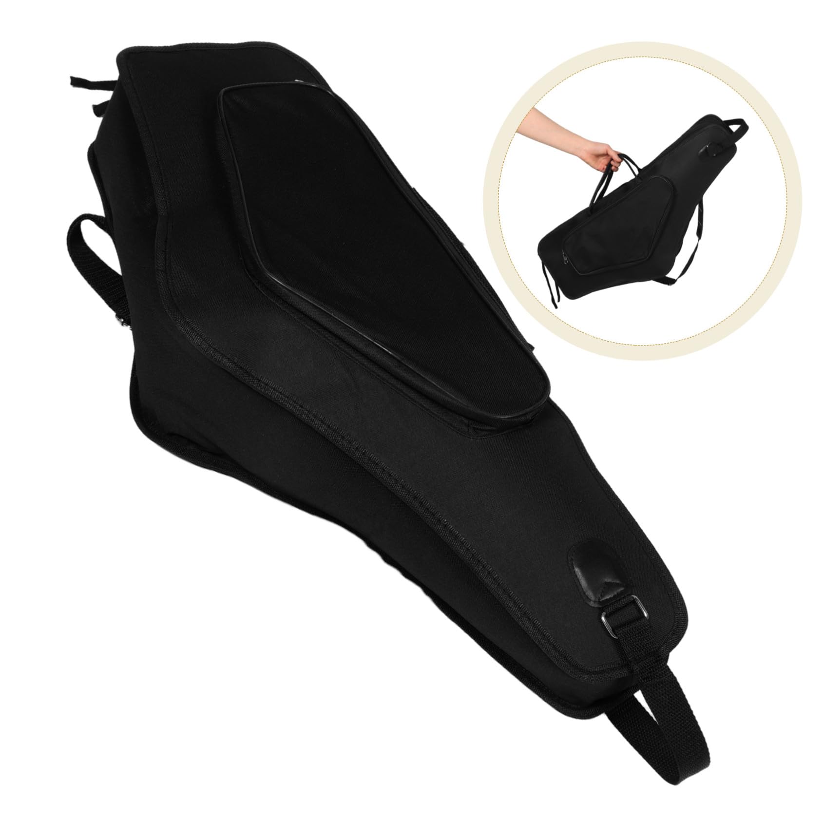Custodia Borsa per Sassofono Contralto, Zaino Leggero Nero | Oxford e Spugna, e Antiurto, per Musicisti, Design Semplice Stile Moderno