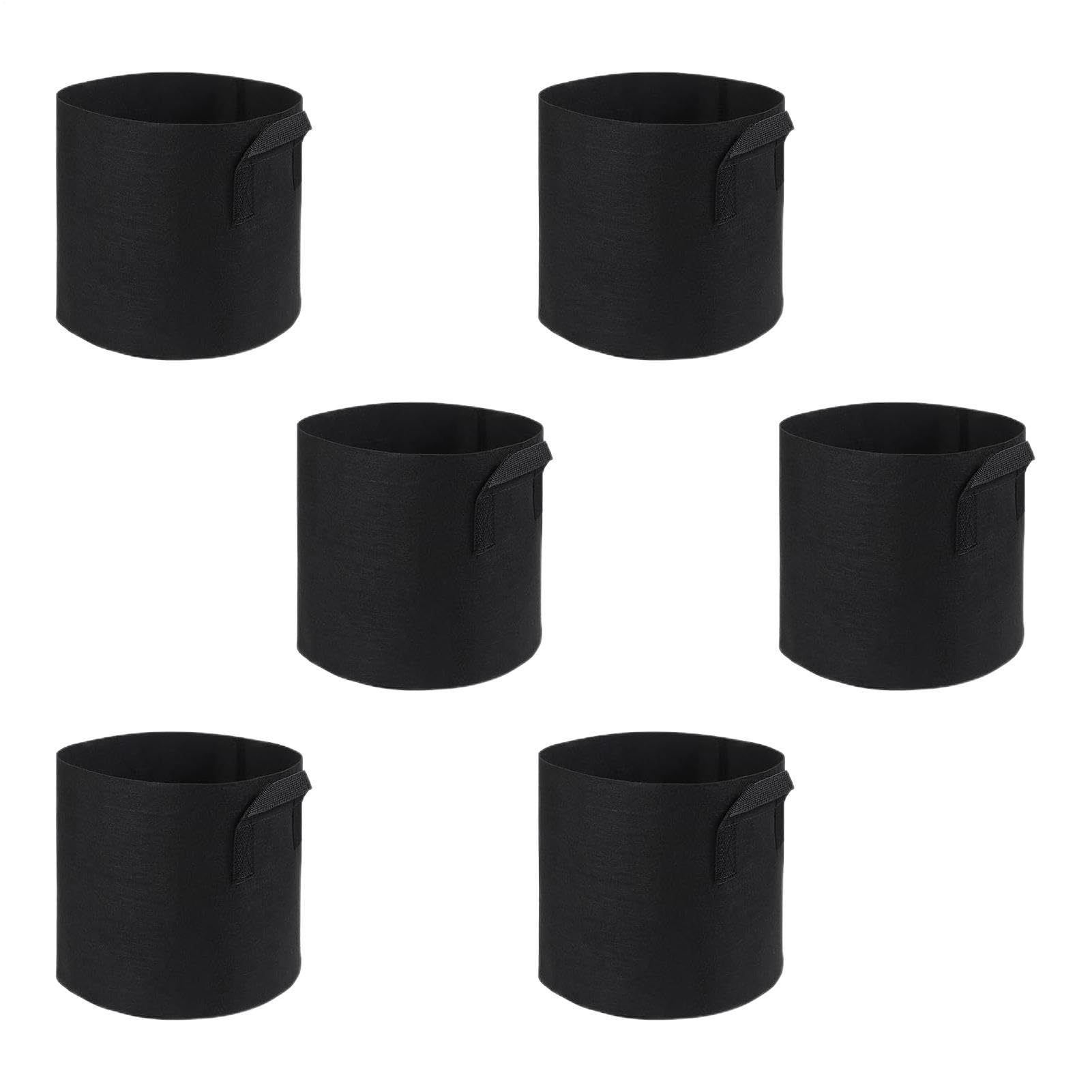 Sacos plantadores para exterior macetas jardineras con asa de tela 6 pack