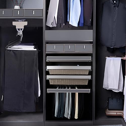 Miniatura 8 de Cesta de almacenamiento de ropa canasta de almacenamiento extraíble para armario cesta de almacenamiento de ratán tejida a mano amortiguador de