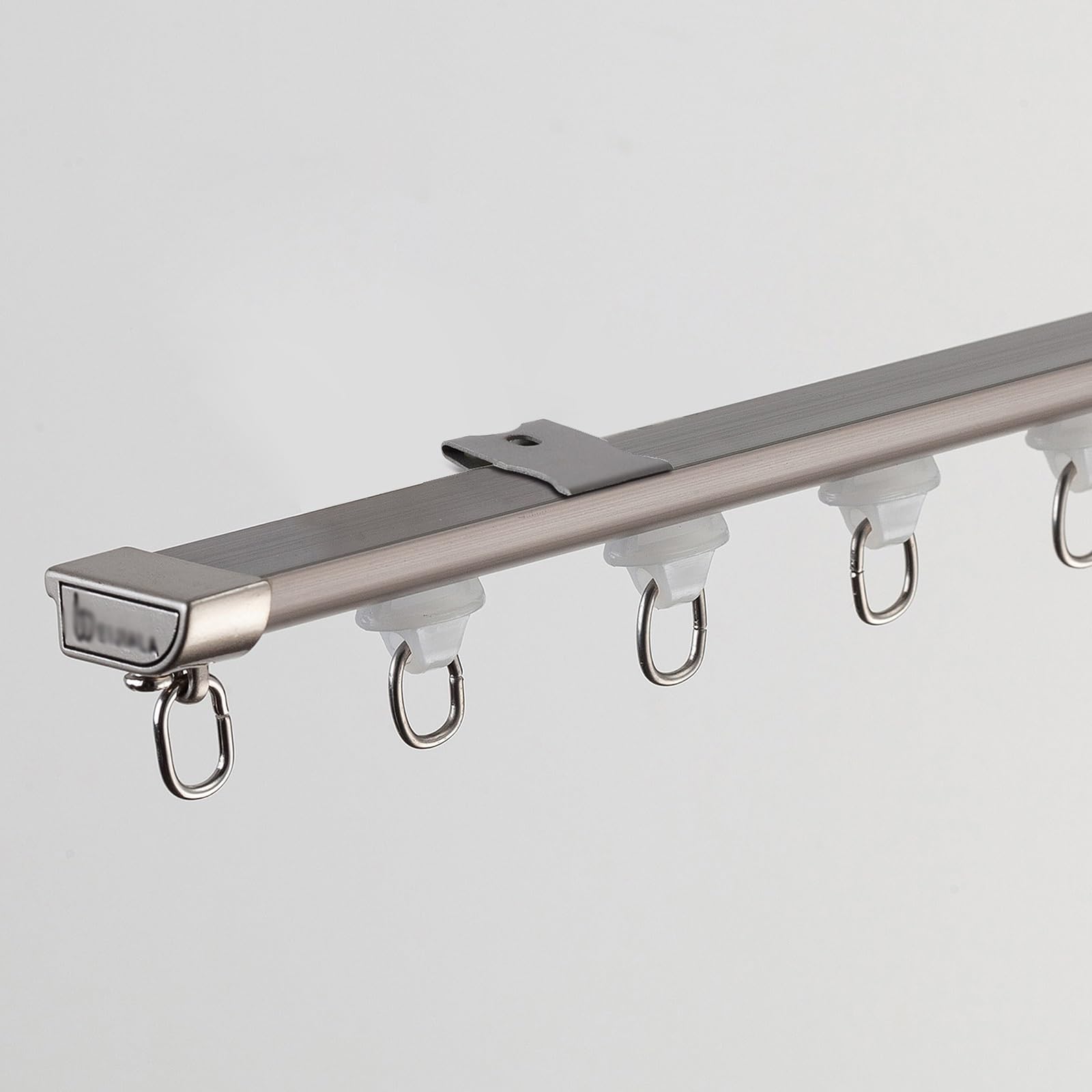 Rail rideaux silencieux alu gris glisse fluide pour plafond