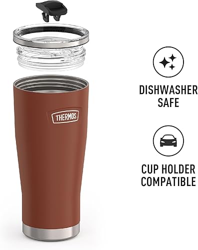Miniatura 3 de THERMOS ICON SERIES - Vaso frío de acero inoxidable con cierre deslizante, 24 onzas, sillín