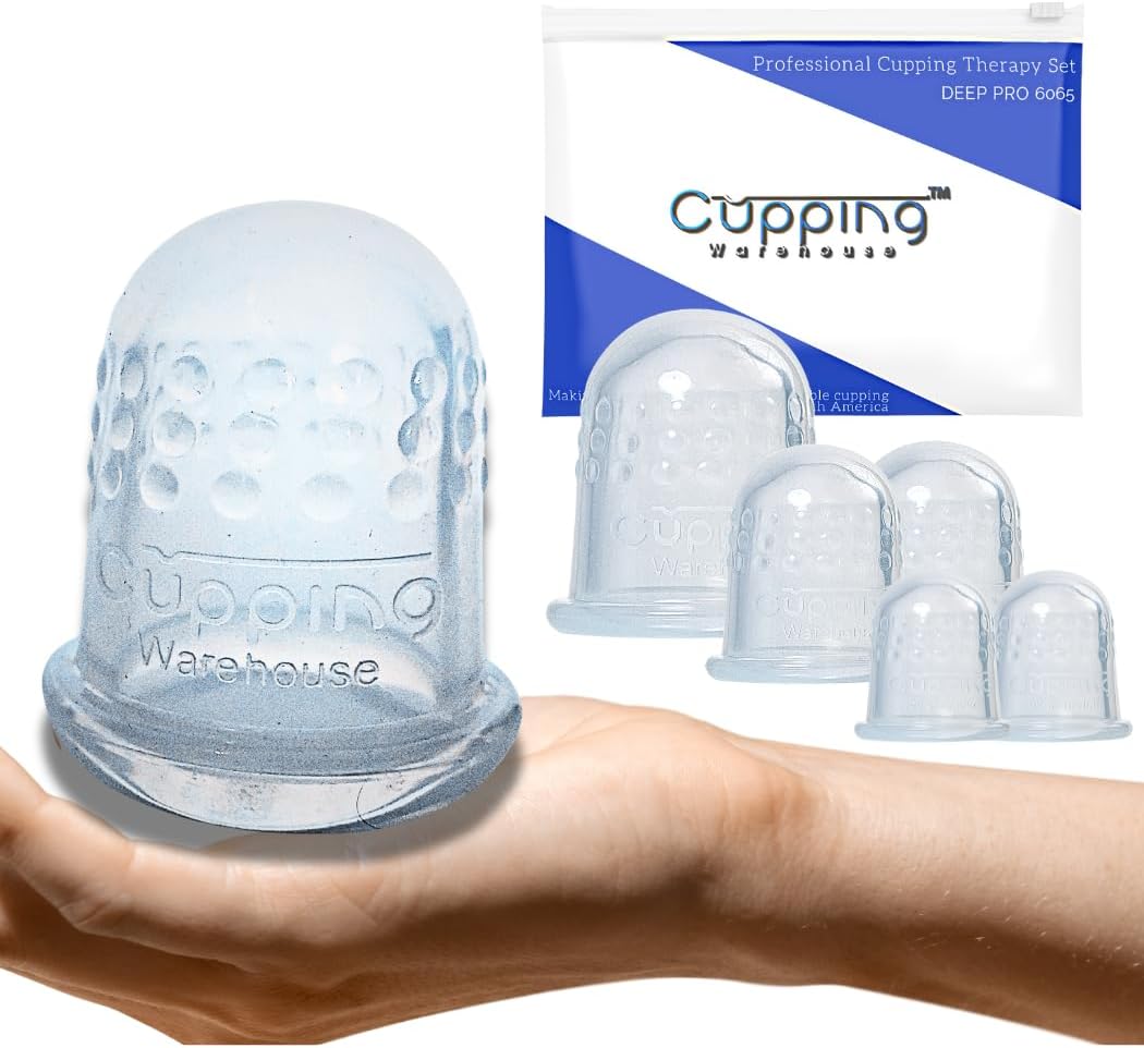 Cupping Warehouse Advanced Grip 6 PRO 6570 -Harder Cups for Advanced Dynamic Treatments- Professional Cupping Therapy Sets Silicone Massage Cups Back Hand Muscle and Joints