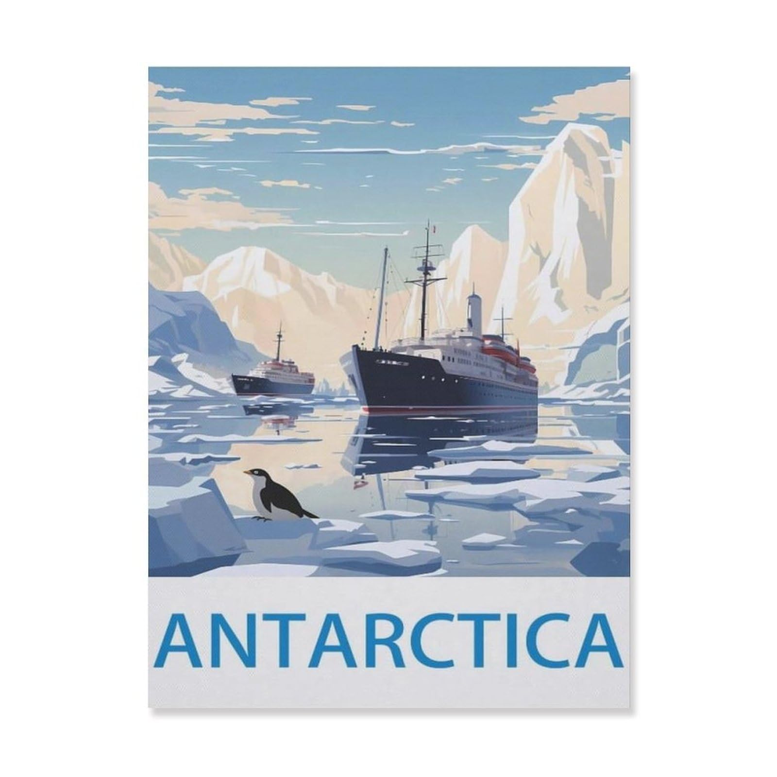 Vintage Art Metal Signs Funny Sign，Antarctica(15x30cm）