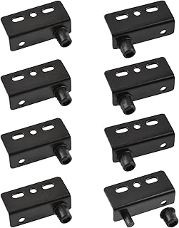 Iron Pivot Hinge, 4 Sets Concealed Shaft Cabinet Door Pivot Hinges Cabinet Wood Door Hinges with Pin Door Hinges with Bushing for Free-Swinging Wood Door (Black)