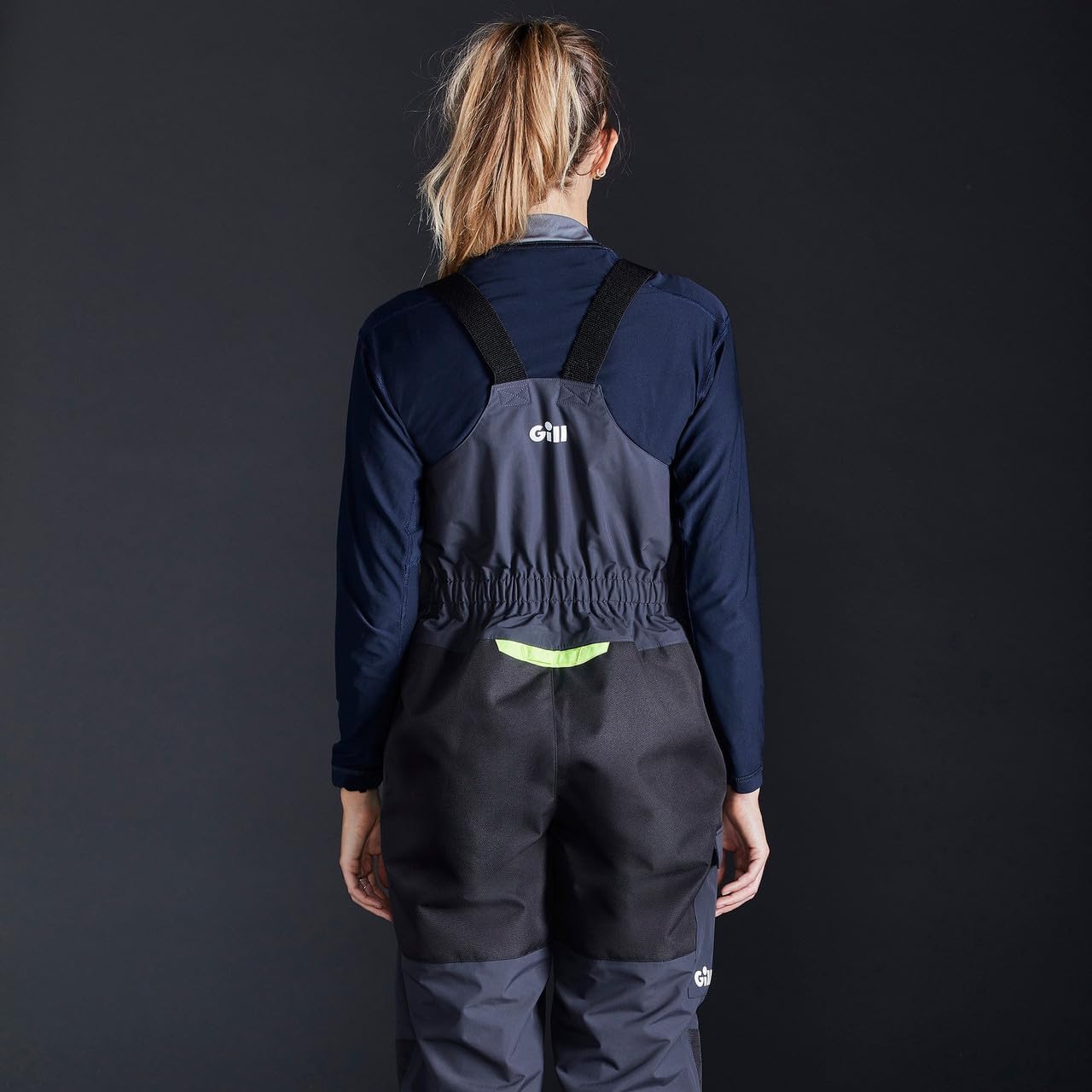 GILL OS3 Womens Coastal Sailing Bib/ Trousers - Waterproof & Stain Repellent (Graphite, 12)