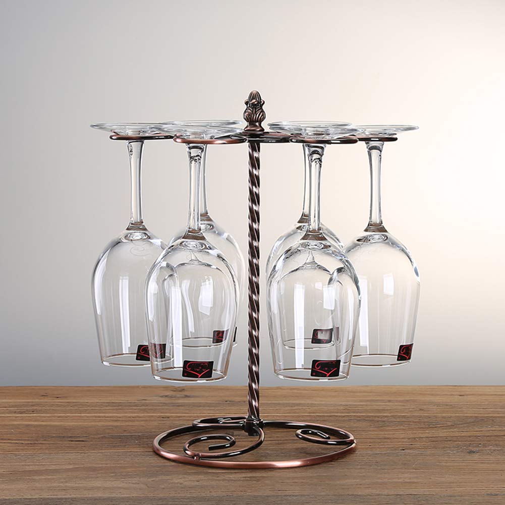 Al revés de Metal Estante de Abajo cáliz, Simple Soporte de la Copa de Vino, sólido y Duradero posición creadora Independiente Copa de Vino,6cupholder
