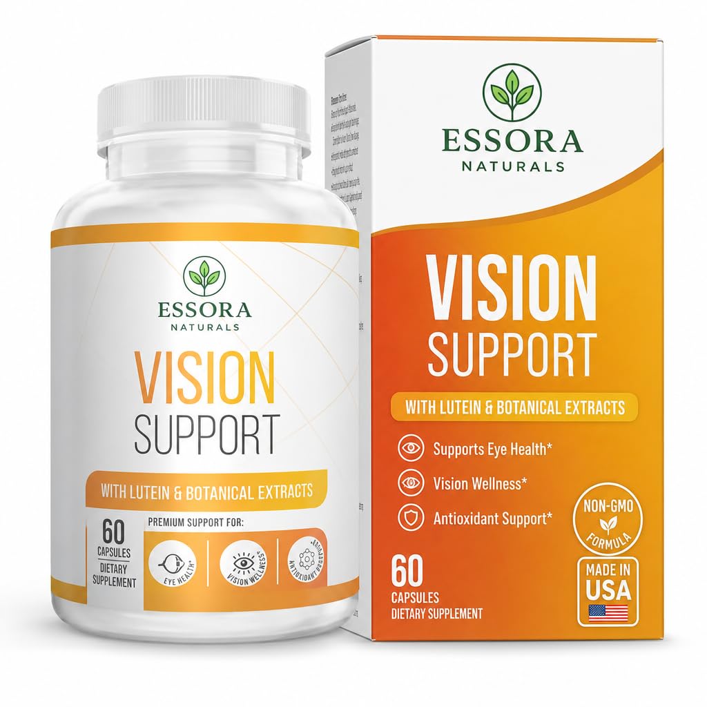 Lutein 20mg with Bilberry Extract, Vitamin A & Zinc - Eye Health & Vision Support Supplement - Antioxidant Formula - Non-GMO - 60 Capsules