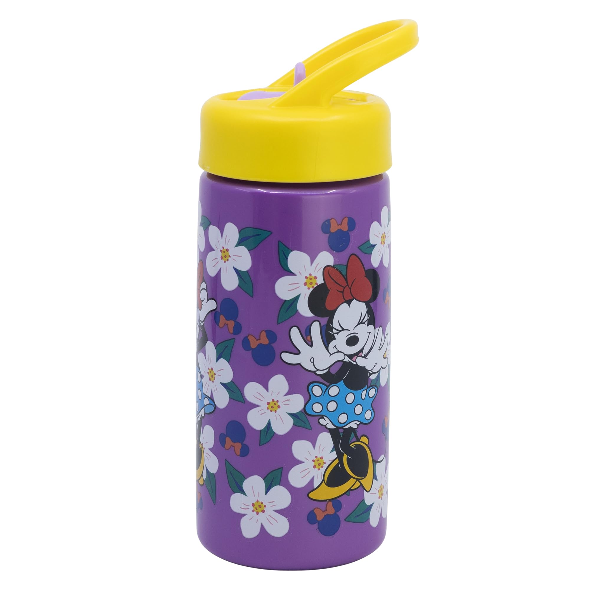 Minnie 410ml Sports Water Bottle with Straw and Built-in Handle
