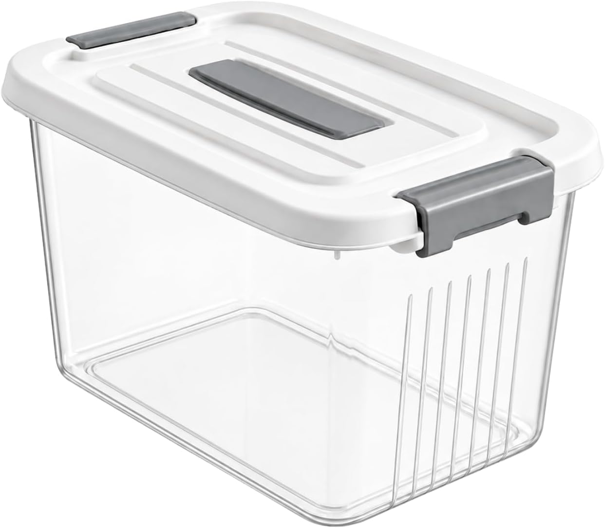 KREPS Clear Plastic Storage Box/Bins, Container with Latches and Lid, Stackable Storage, Heavy Duty Material (NO.1-9.5 X 7 X 5.5 INCH, PACK OF - 1)