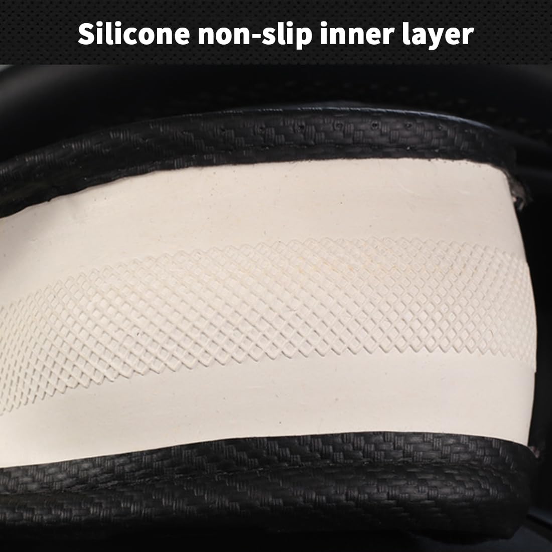 Cobear Microfiber Leather & Carbon Fiber Steering Wheel Cover, 3D Auto Steering Wheel Covers Accessories for Men Women, 14 1/2 inch to 15 inch, Black, O-Type