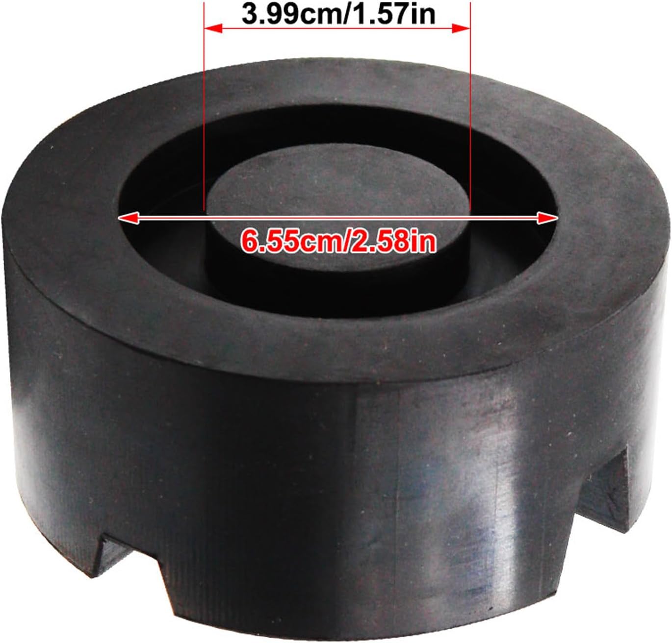 10x4.7cm X-Slot Rubber Jack Pad, Universal Car Pinch Weld Side Frame Rail Protector Puck, Anti Slip Floor Trolley Support, Flat Top Jack Stand Adapter, with 3X Extension Cord Holder Organizer