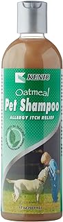 Kenic Oatmeal Pet Shampoo for Cats & Dogs - Relief for Dry, Itchy, and Sensitive Cat & Dog Coat/Skin, Soothes Flea Bites & Food Allergies, Soap, Paraben, & Cruelty Free, Made in USA
