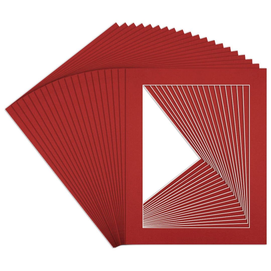 Procut Global 50x40cm Crimson Picture Mounts to Fit 40x30cm Aperture - Precision Cut Cardboard Photo Mount - Ideal for Frames, Prints, Artwork & Certificates - Sizes & Colours Available - 20 Pack — image 1