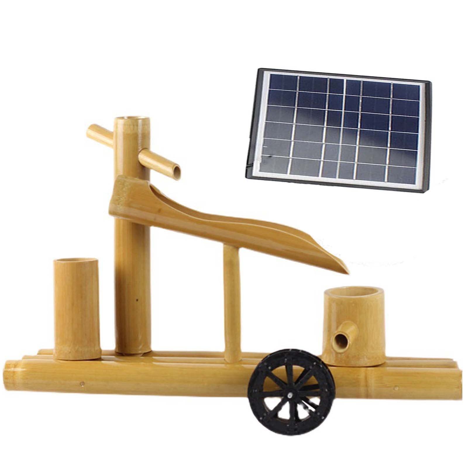 asdchZen Fountain Bamboo,Solar Fountain,Water Features For The Garden Solar Powered,Bamboo Fountain Kit With Pump,50Cm,50cm