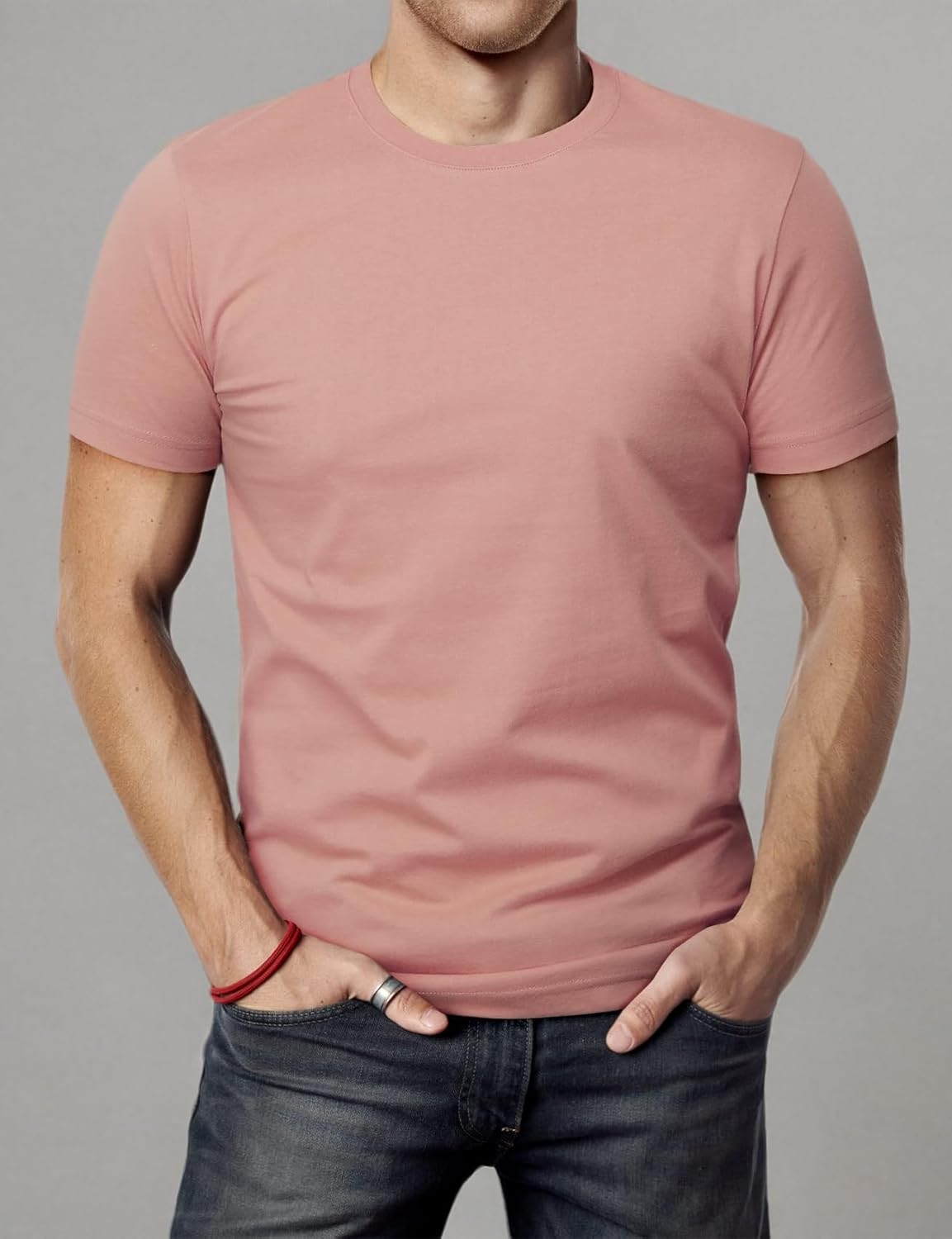 H2H Mens Casual Slim Fit Short Sleeve T-Shirts Soft Lightweight V-Neck/Crew-Neck Size XS to 3XL - Image 8