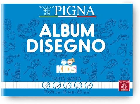 Pigna 02029055M Pack of 15 Drawing Album, 16 Sheets, 17 x 24 Square