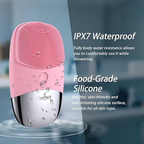 Vista 6 de Cepillo de limpieza facial, limpiador facial eléctrico 3 en 1, masajeador vibratorio, IPX7 impermeable, cepillo de poros recargable por USB