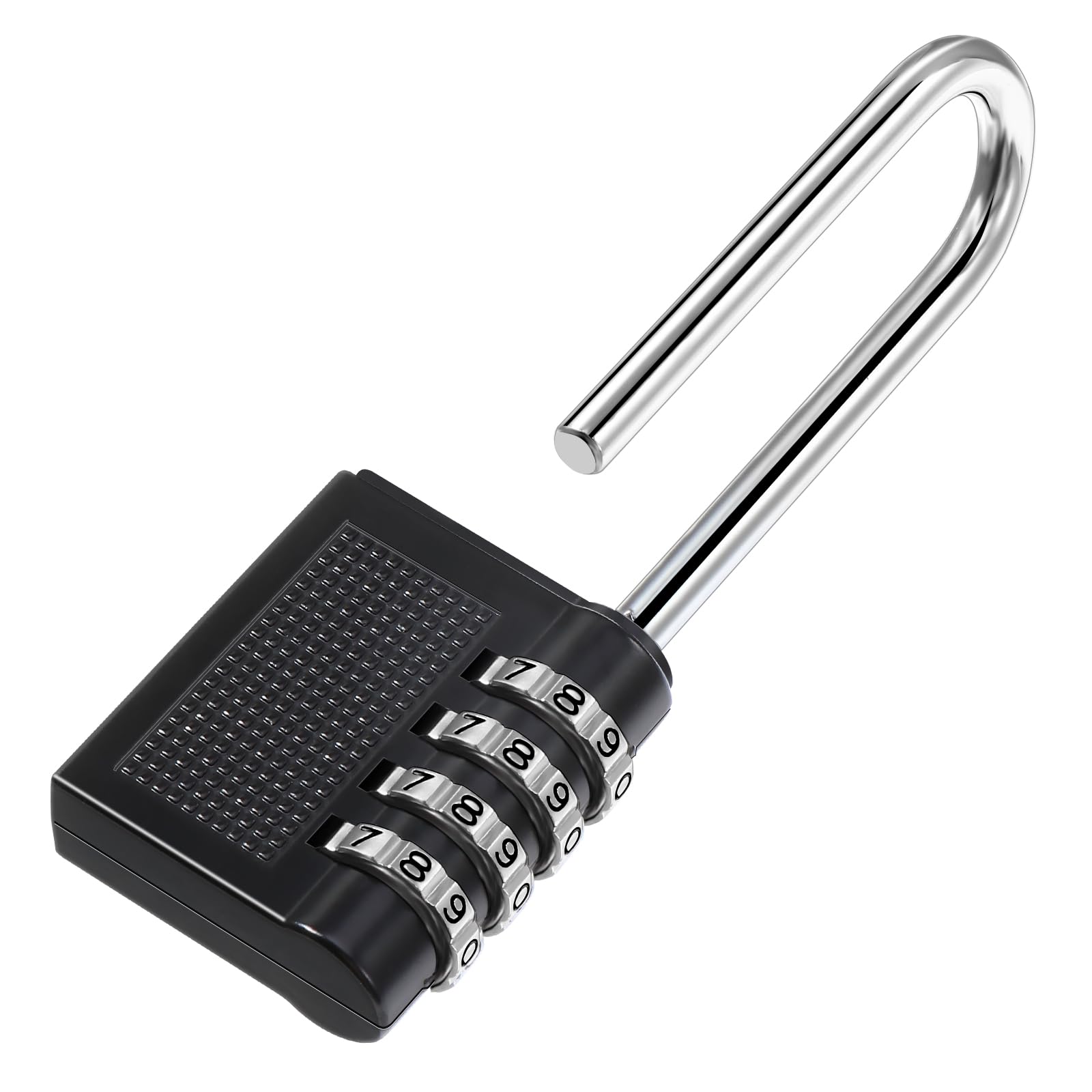 Oderra 4 Digit Combination Padlock, Long Outdoor Security Padlock for Lockers Warehouses, Schools, Reinforced Long Life Lock
