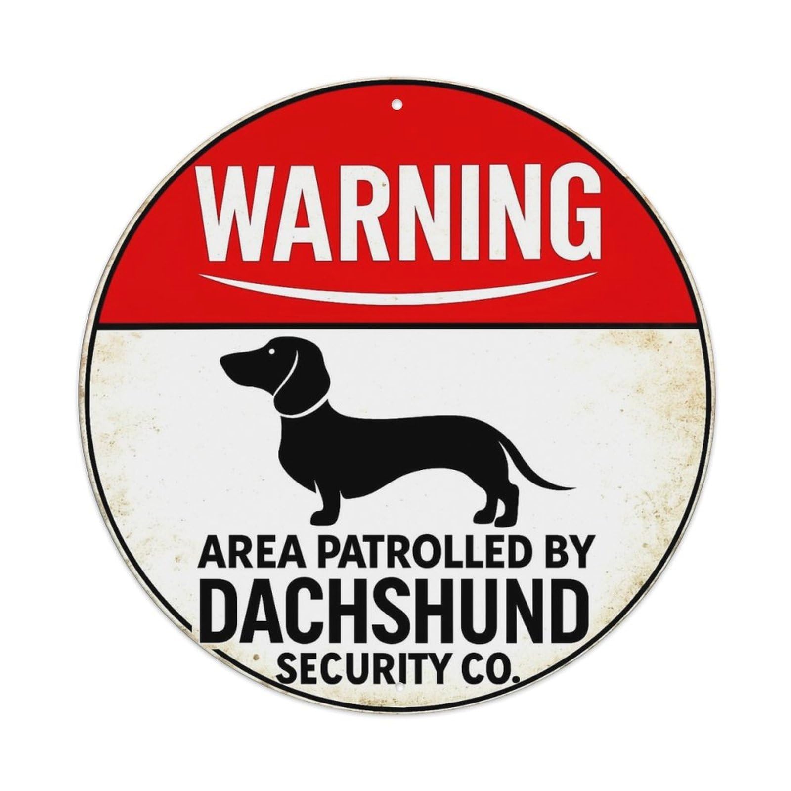 Jdyansheng Vintage Warning Dachshund Security Co Sign_1 Tin Sign Metal Poster Metal Signs For Home Man Cave Bar Cafe Kitchen Laundry Room Wall Decorations 8X8 Inches