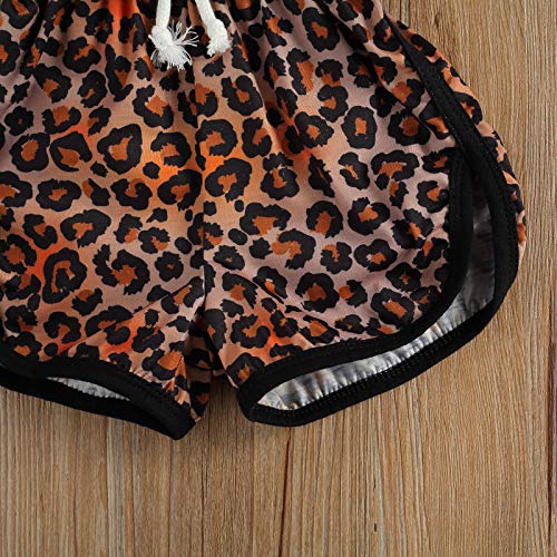 Kids Toddler Baby Girl Romper Short Sleeve Leopard Bodysuit One Piece Jumpsuit Halter Onesie Clothes Outfit (Leopard, 18-24 Months) #TOP5
