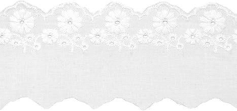 4m Scalloped Lace White Trim Cotton Ruffle Embroidery Trim Scalloped Lace Sewing Garment Collar Width 2 cm