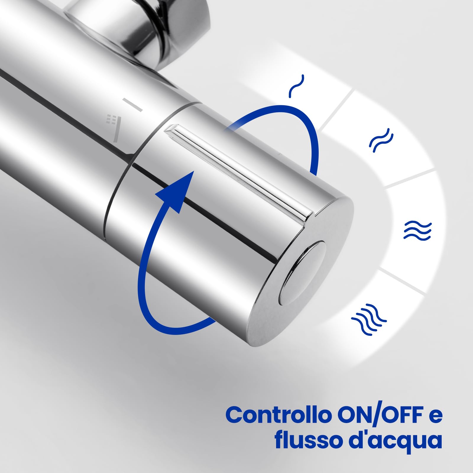 Auralum Miscelatore Doccia, Miscelatore Termostatico Doccia, Rubinetto Doccia da Muro con Controllo Costante Temperatura a 38℃, Miscelatore Doccia Esterno per Vasca da Bagno, con Deviatore Cromato