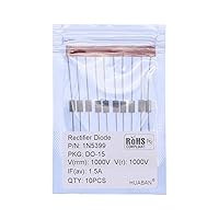 Vista 1 de 10PCS 1N5399 Rectificador Diodo 1.5A 1000V DO-15 (DO-204AC) Axial 5399 1.5 Amp 1000 Voltios