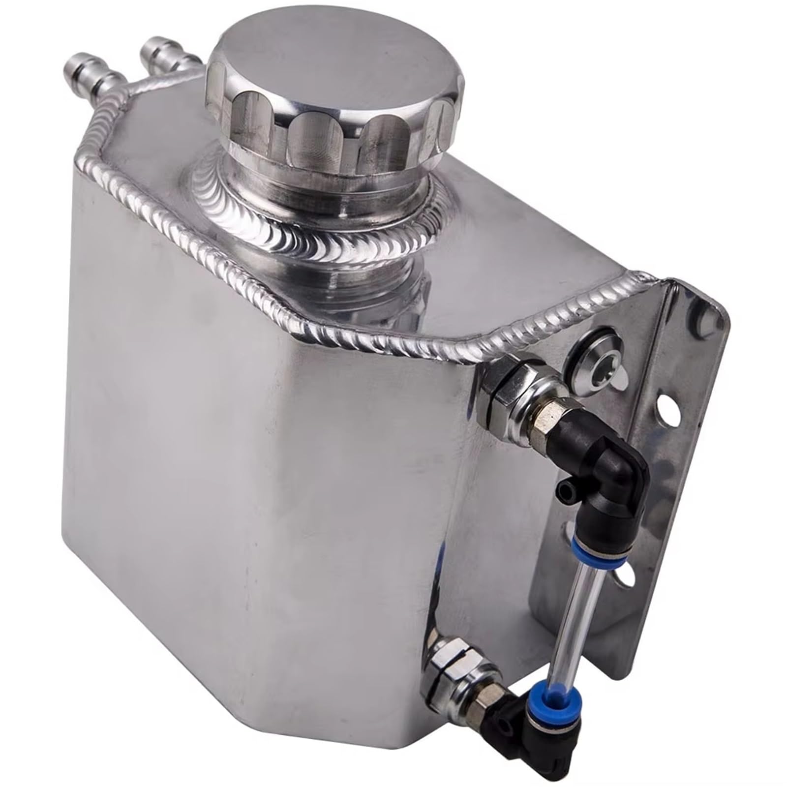 Réservoirs radiateur Réservoir Trop-Plein Liquide Refroidissement Aluminium 1 L Réservoir Reniflard Réservoir Refroidissement Réservoir Liquide Refroidissement Trop-Plein Radiateur 1000ml