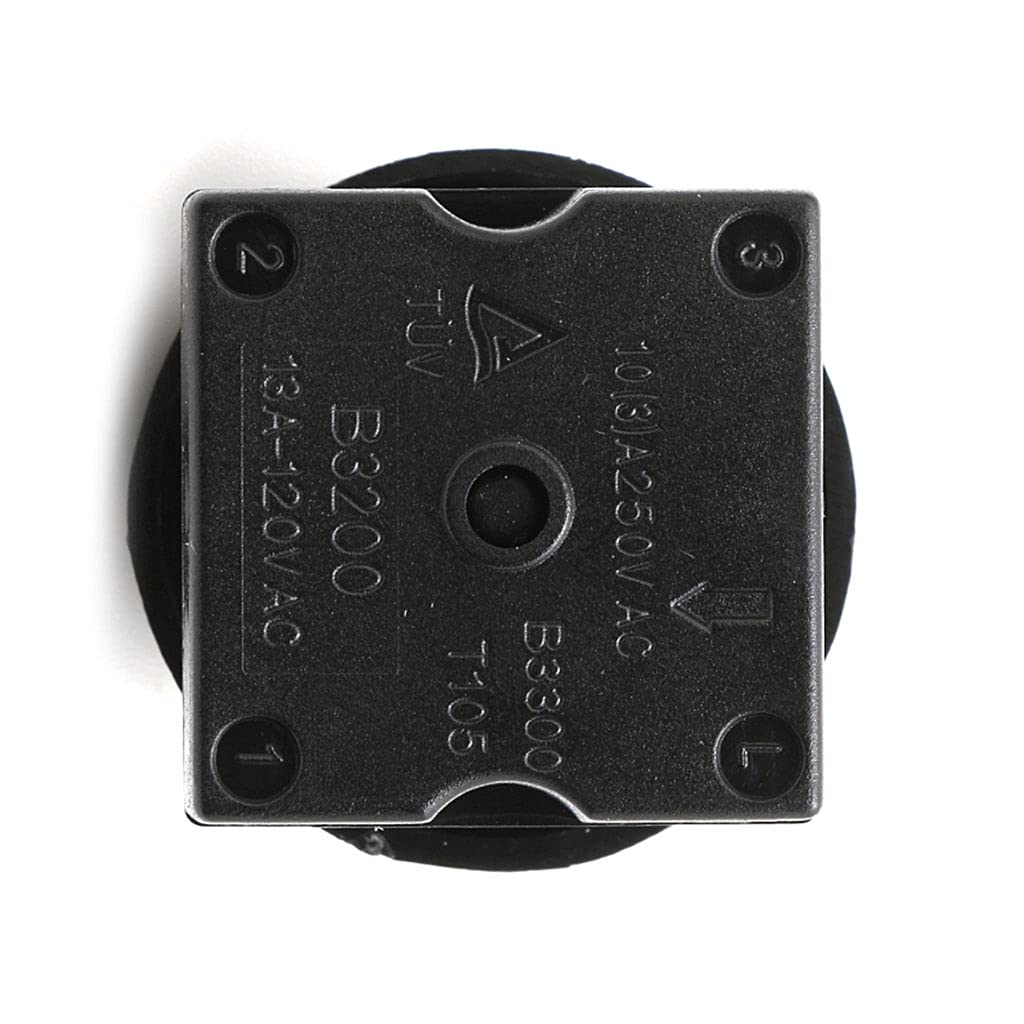 Guojiang 4-Position 3-Speed Rotary Switch with Knob, Black, Manual, Touch, 13A-120V-250V