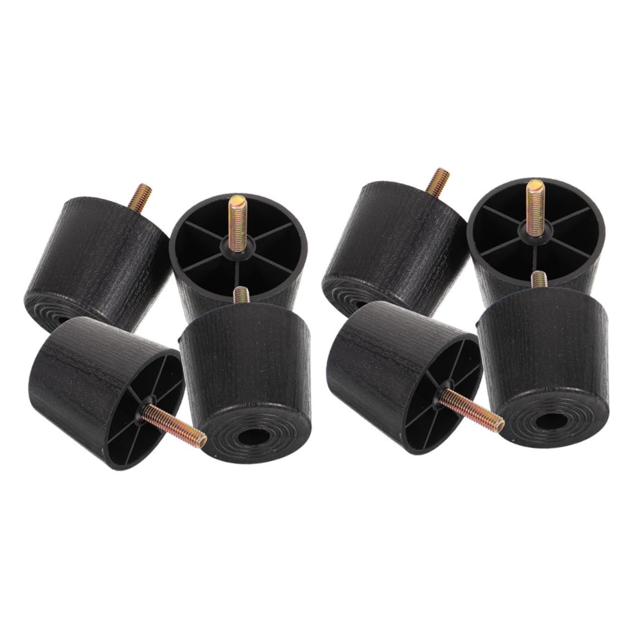 Niveladores de patas para muebles con rosca de hierro, elevadores plasticos y cuñas, 8 pzs