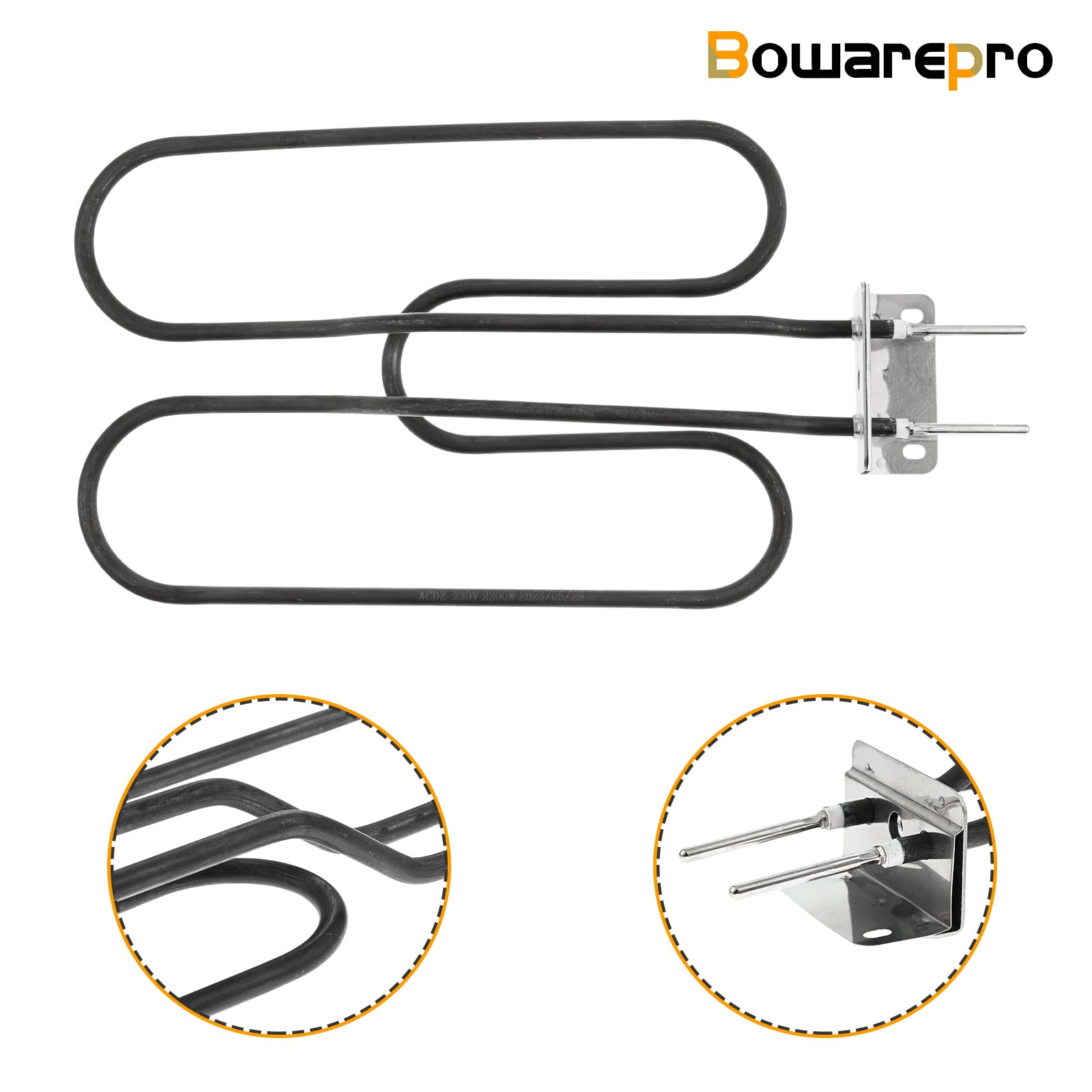 66631/65621 - Elementi riscaldanti per barbecue elettrico Weber, compatibile con Weber Q140, Q1400, elementi riscaldanti per barbecue Weber, spirale riscaldante in acciaio inox, 230 V, 2200