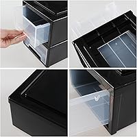 Vista 4 de 6 Quart Plastic Stacking Storage Drawer Unit, Small Desktop Storage Drawers, 3 Packs