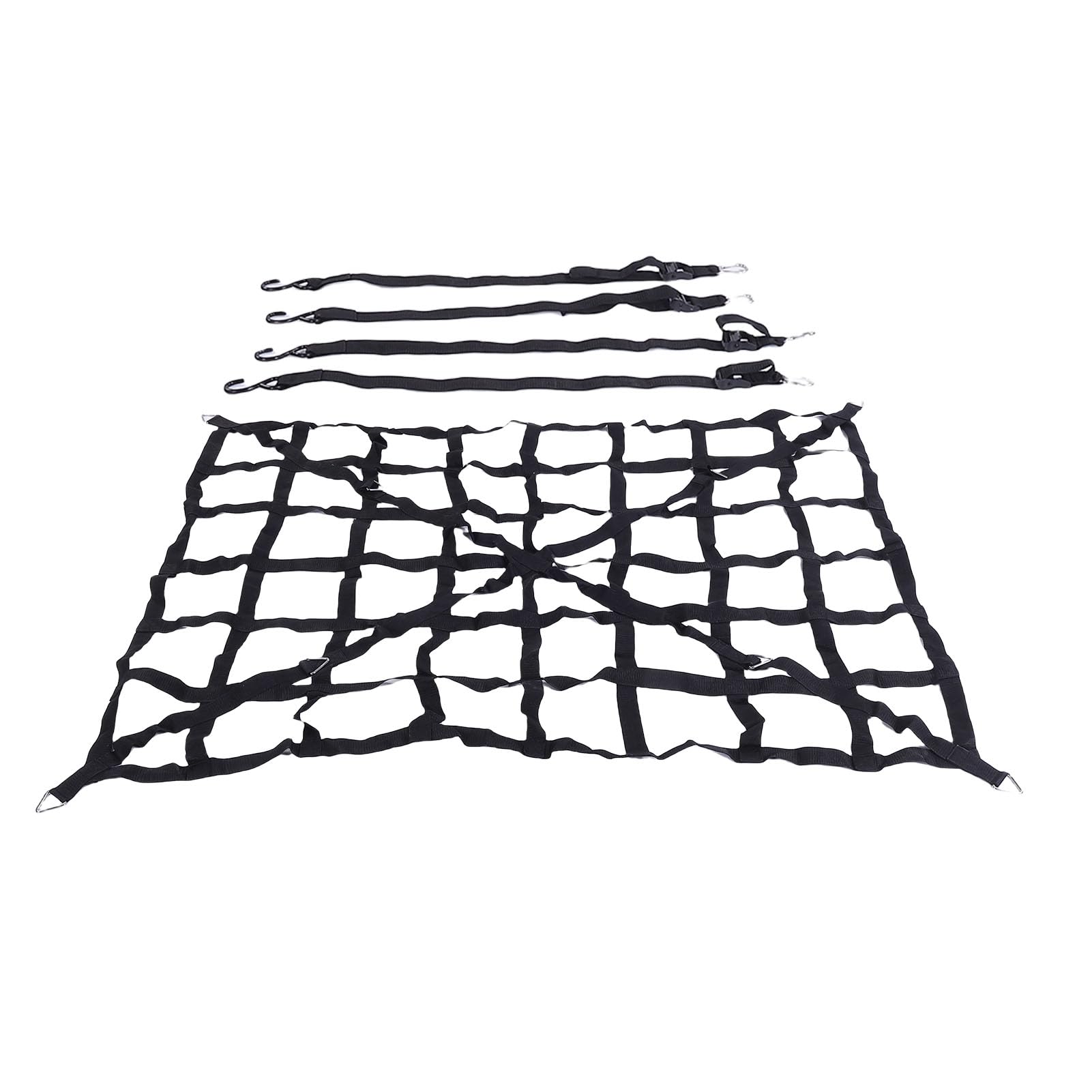 SEAFRONT LKW-Ladeflächen-Gepäcknetz, Verstellbares Bungee-Gepäcknetz aus Polyester, 1100 Lbs Tragfähigkeit mit 4 Haken, Netz-Organizer für Pickup-Anhänger, SUV, UTV, Dachträger-Aufbewahrung (66" x