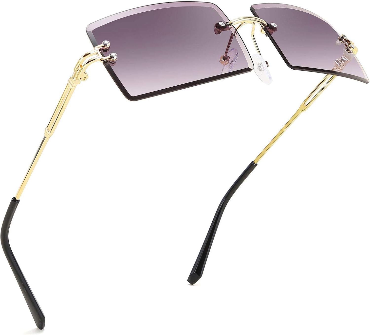 FEISEDY Vintage Rimless Sunglasses Rectangle Frameless Candy Color Glasses Women Men B2642 - Image 4