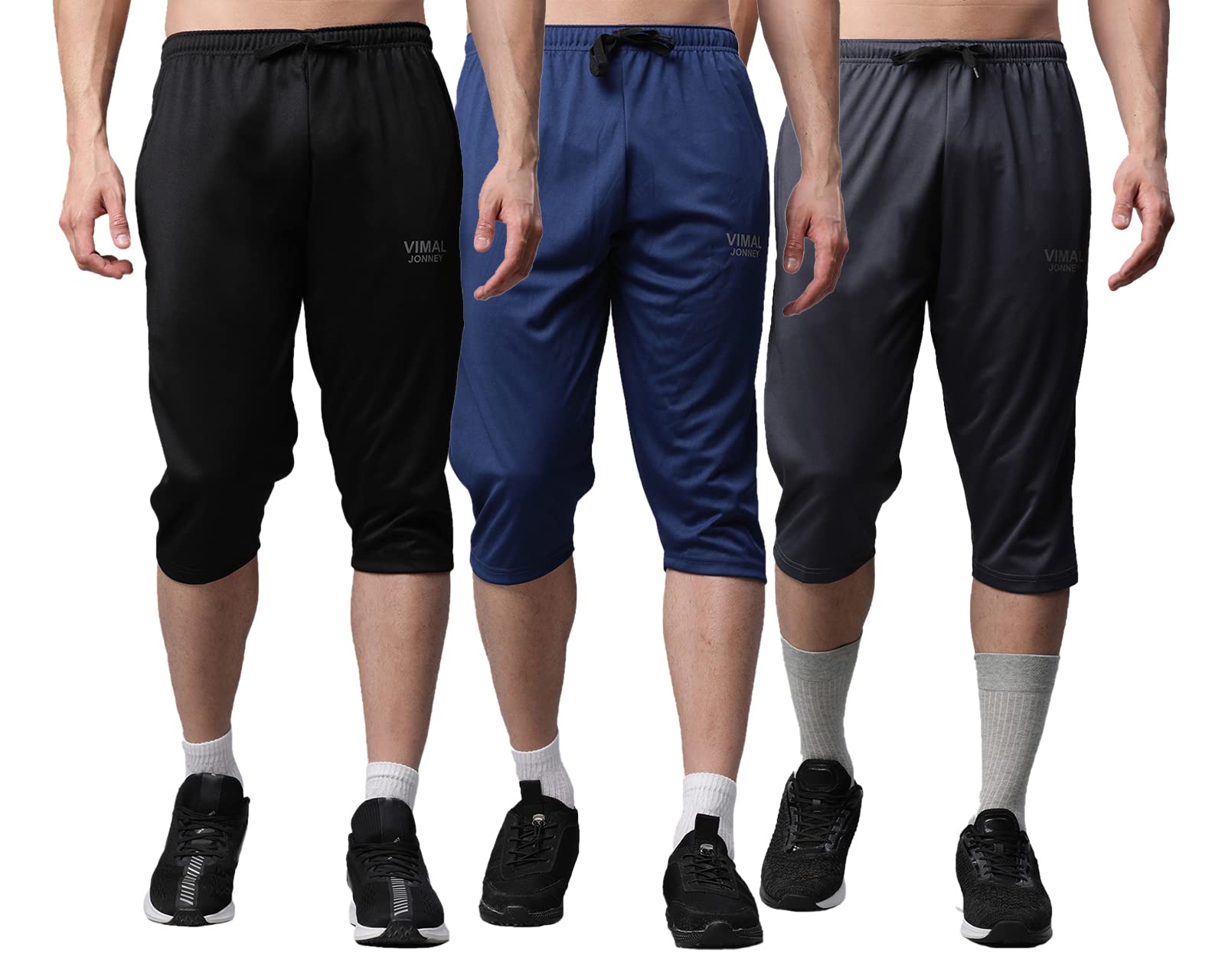 mack jonney Dryfit Lycra Solid 3/4th Capri for Men (Pack of 3)-Dryfit_D13_BLK_BLU_Gry_03-P-picture-51