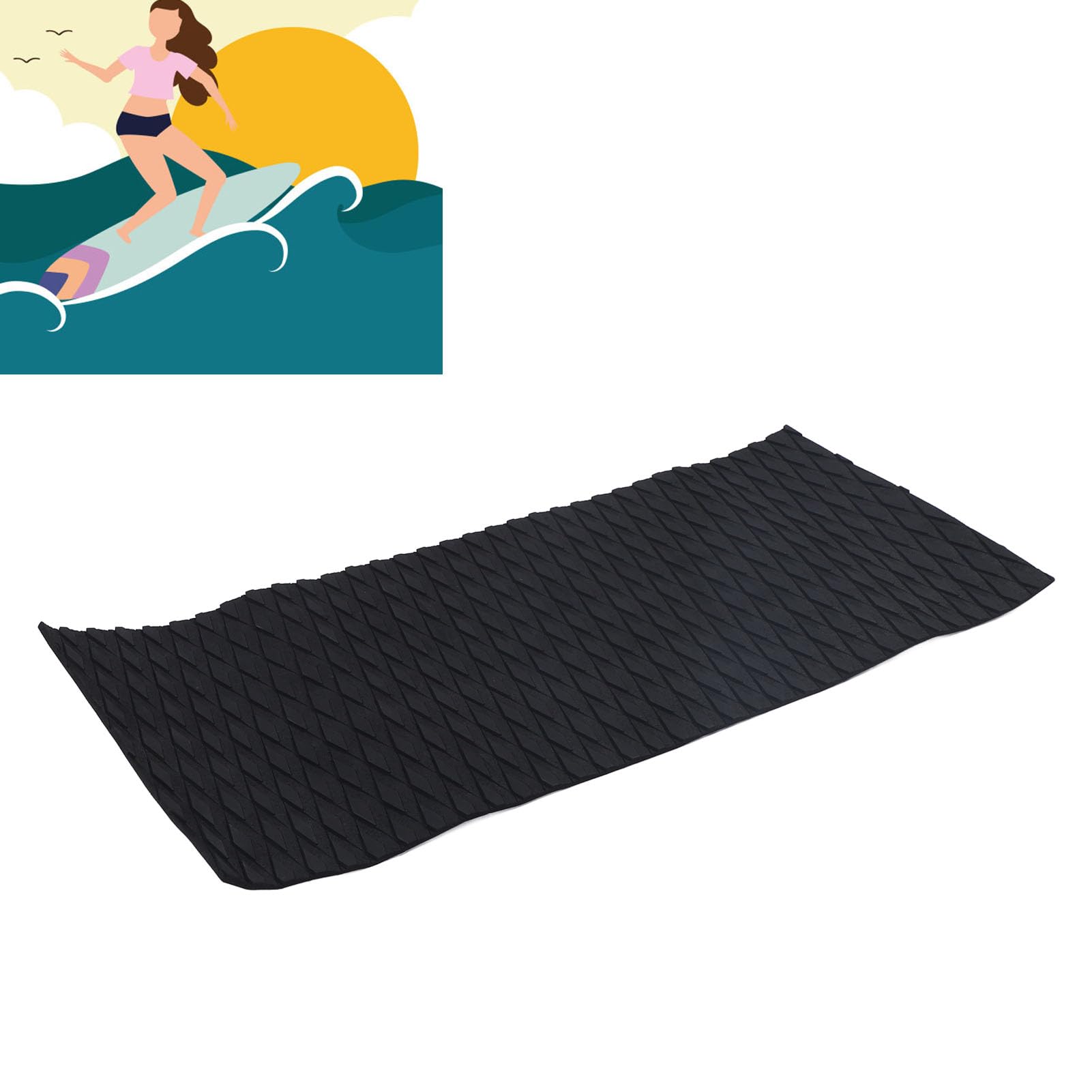 Ymiko EVA Foam Surfboard Grip Pad Anti Slip Trimmable Traction Mat for Riding Board (Black)