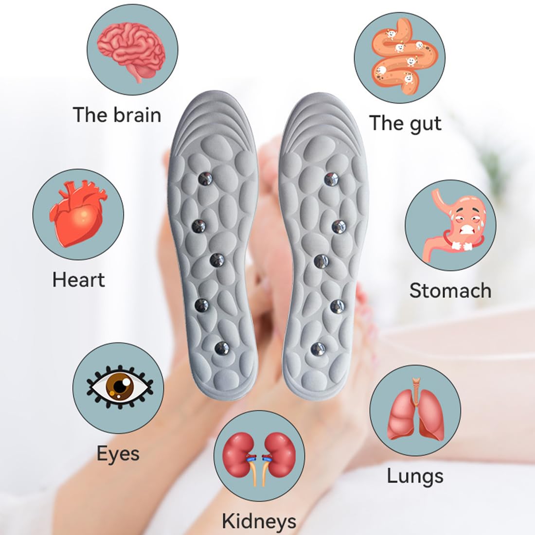 Solette Magnetiche Dimagranti per Agopressione - Massaggio con Terapia Magnetica, Riflessologia Plantare, Sottopiedi Giapponesi per Dimagrimento e Prevenzione