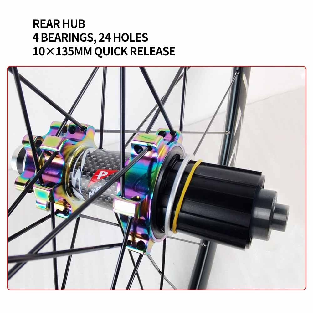 Ruedas Traseras De Bici De Carretera 700C Llantas De Doble Pared De Aluminio De 38mm, Ruedas De Competición con Freno De Disco, Casete De 7-12 Velocidades, 10 * 135mm QR, 24 Orificios