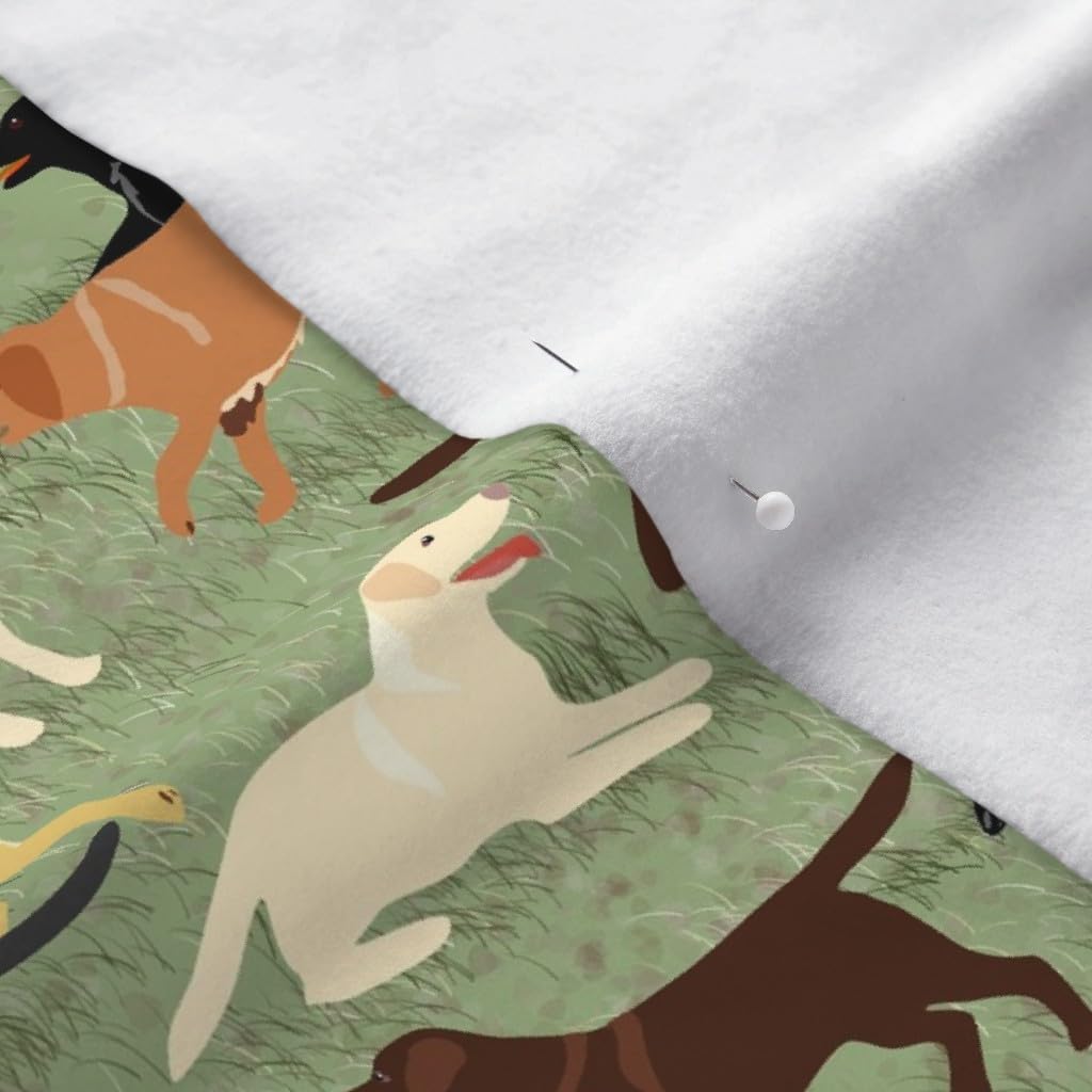 Spoonflower Fabric - Labradors Dogs Labrador Retriever Printed on Polartec(R) Fleece Fabric by The Yard - Sewing Blankets Loungewear and No-Sew Projects