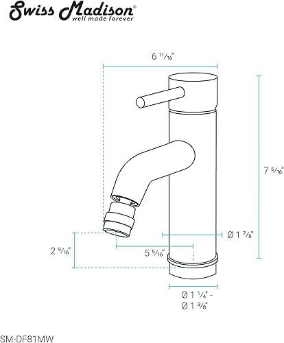 Miniatura 2 de Swiss Madison Well Made Forever SM-DF81N Ivy Bidet Grifo en Níquel