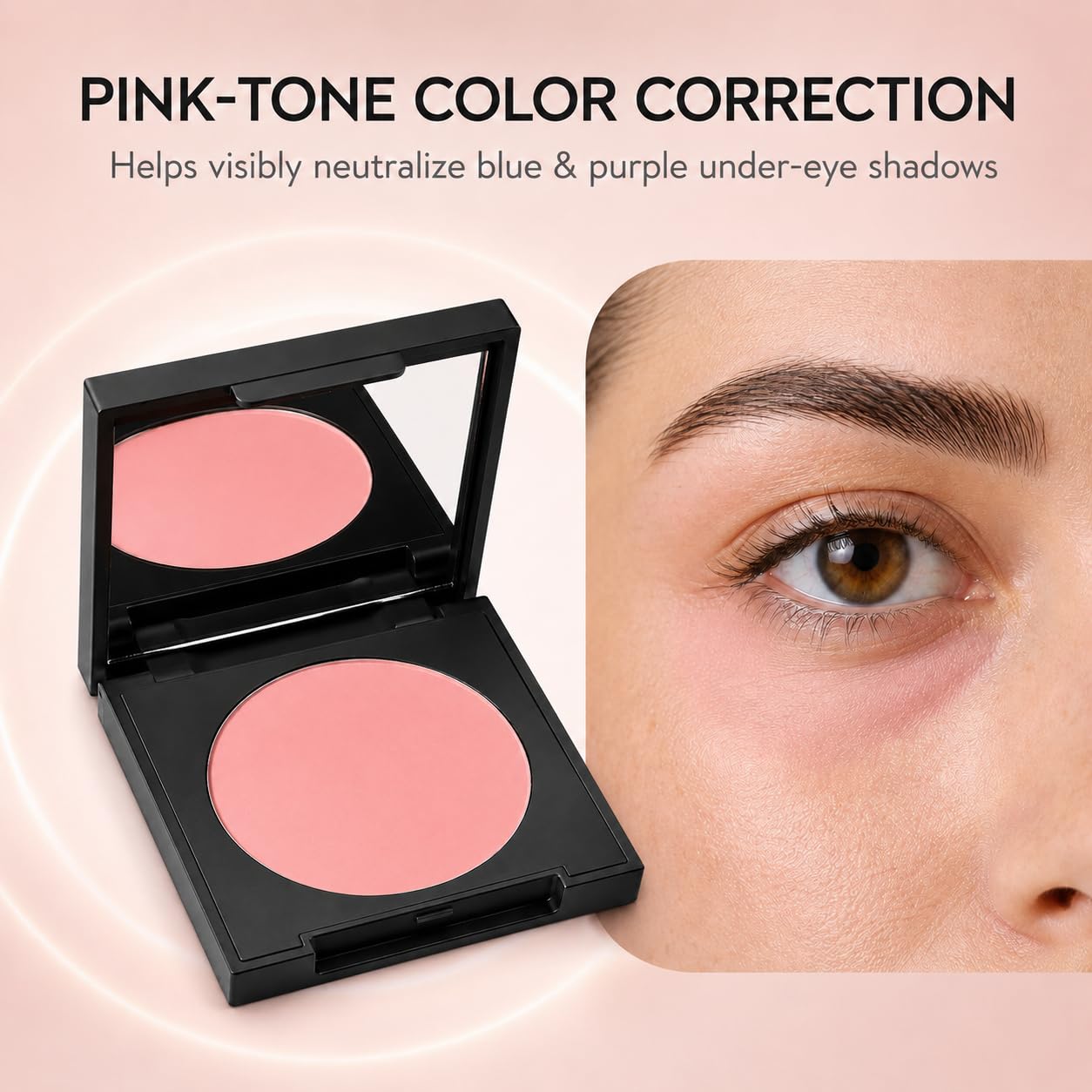 Luminance Under Eye Brightener: Under Eye Brightener Pink Color Corrector for Dark Circles and Fine Lines, Lightweight Buildable Cream Concealer, Natural Radiant Finish