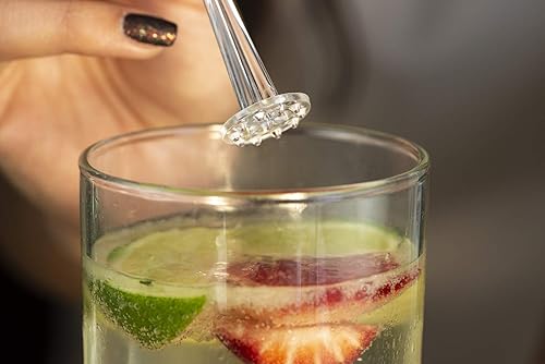Miniatura 3 de Swizzle Lemon Muddler para cócteles y bebidas de té helado (paquete de 25) (transparente, 4.331 in pequeño)