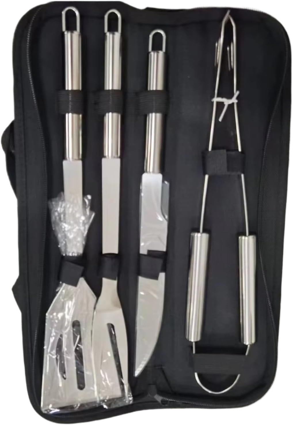 Barbecue Tool Set, Home User Outdoor Picnic Camping Aluminum Box Stainless Steel BBQ Grill(5-Piece Set)